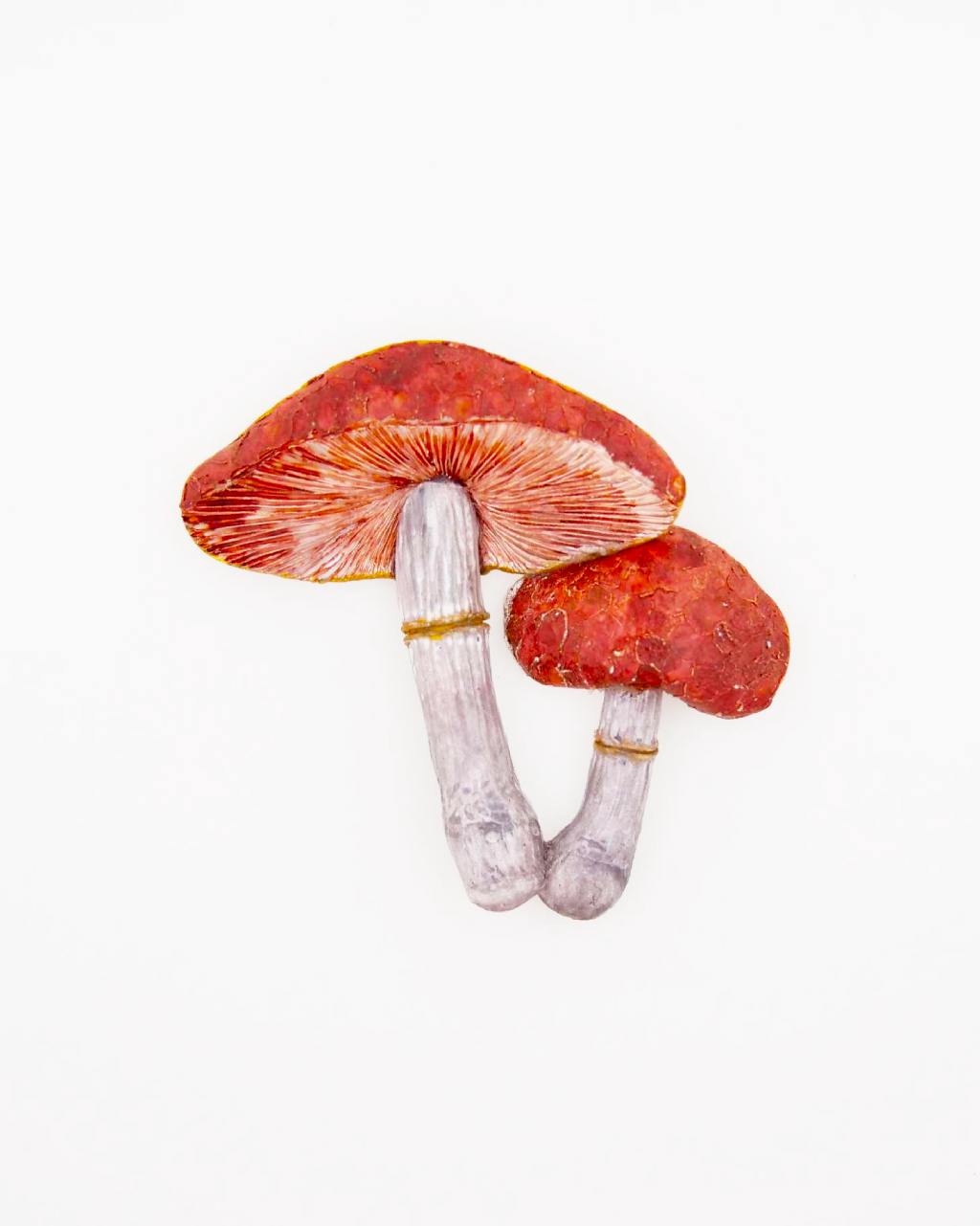 all-groups creation artisanale d'une broche inspirée d'un champignon