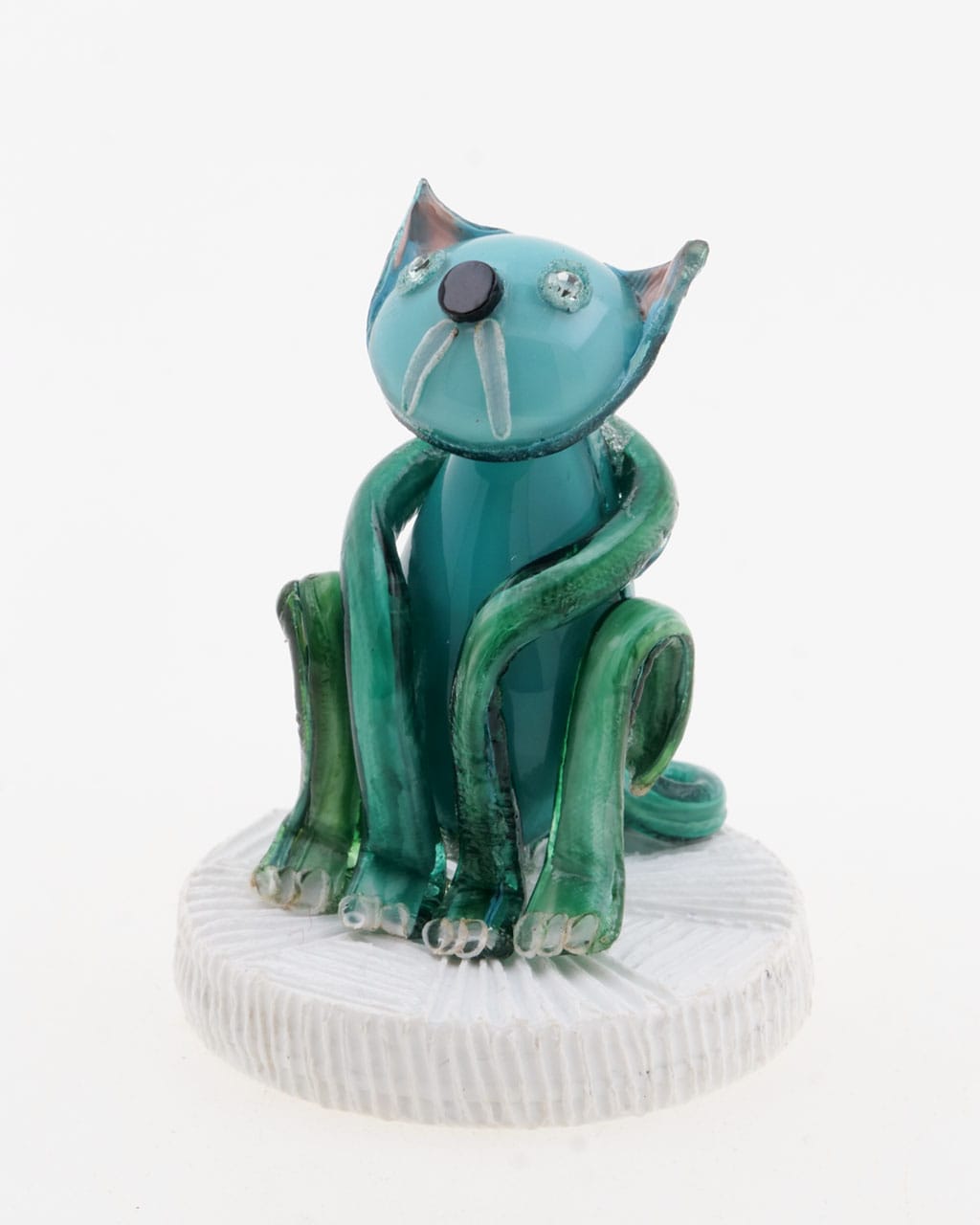 un chat bleu vert Ciléa Paris représentant le pion de l'echiquier fantaisie unique 