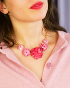 all-groups collier fantaisie originale géranium rose pour femme élégante et chic