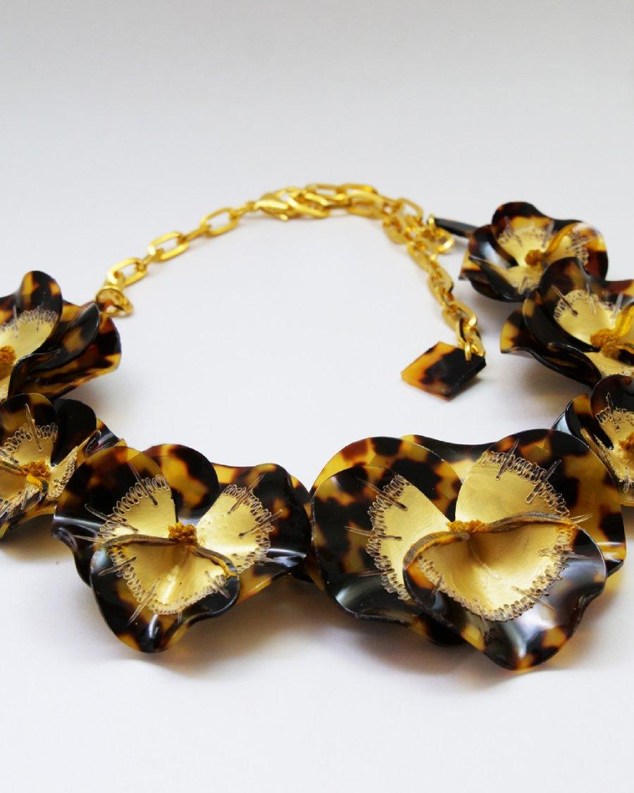 Grand collier fantaisie motif léopard