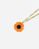 collier pendentif fantaisie femme orange lumineux