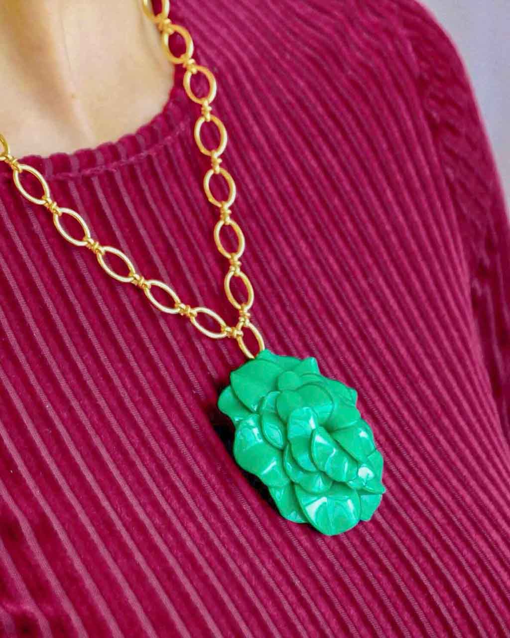 all-groups collier femme fantaisie long vert