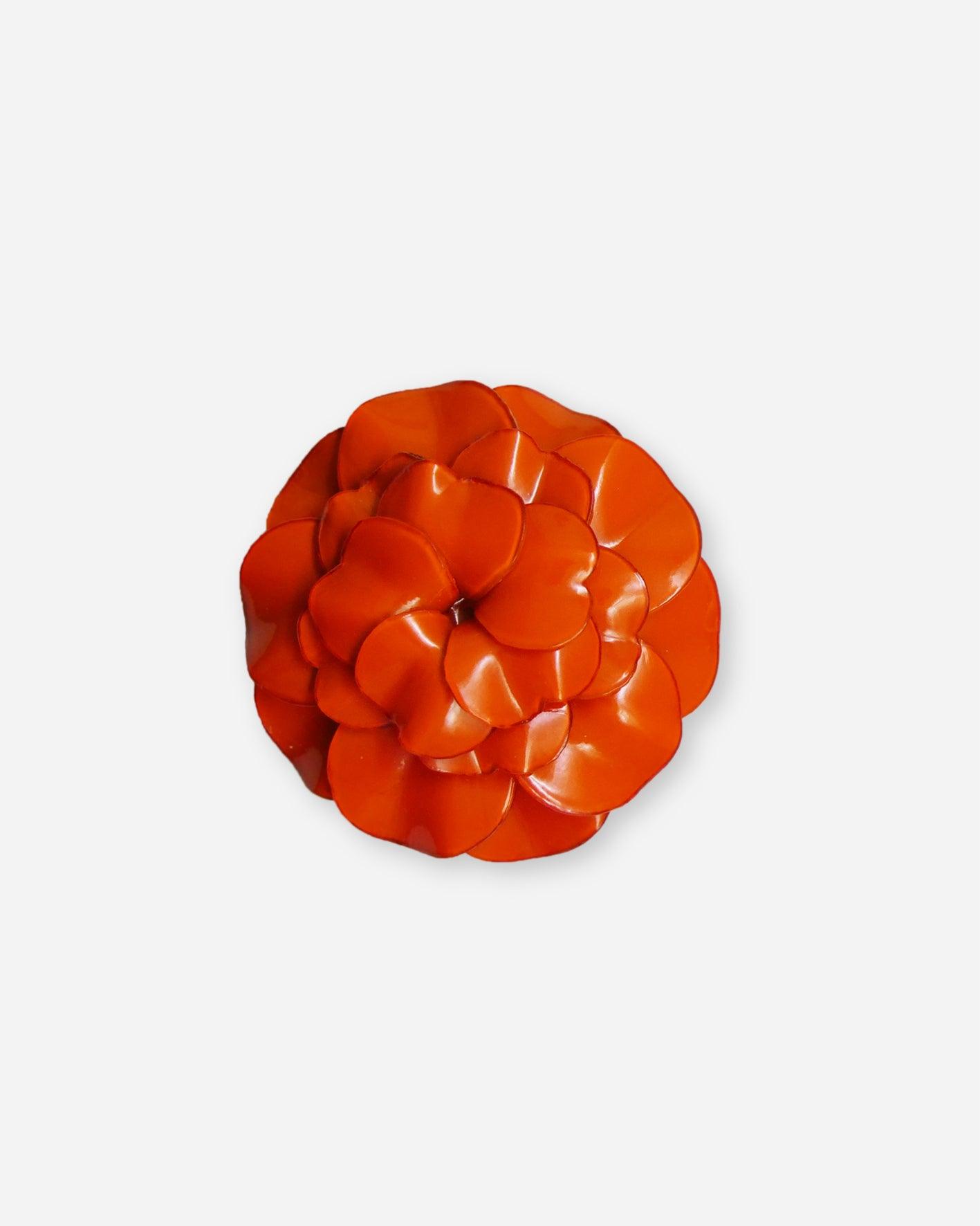 grande broche fleur mariage orange 