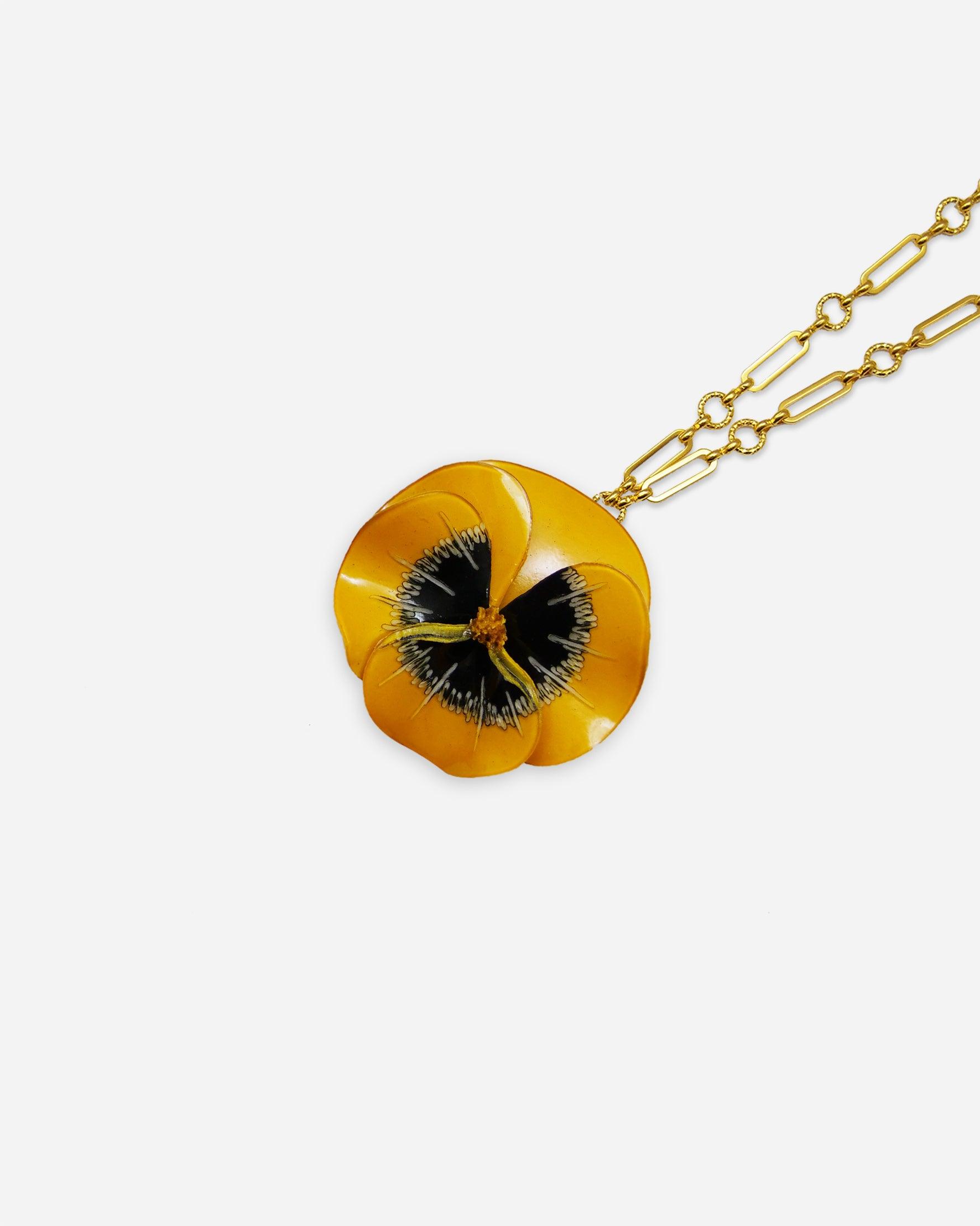Grand pendentif personnalisé jaune avec chaine