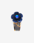 peigne original pour femme; véritable accessoire cheveux élégant bleu marine
