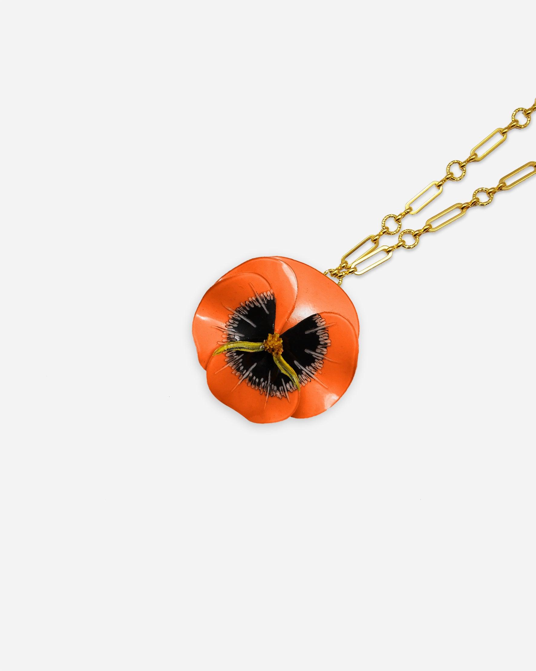 Grand pendentif personnalisé orange avec chaine