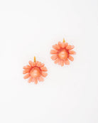 boucle d oreille fleur resine corail, 20 pétales faits à la main