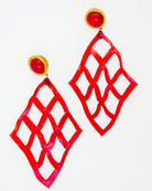 all-groups grandes boucles d'oreilles rouge intense