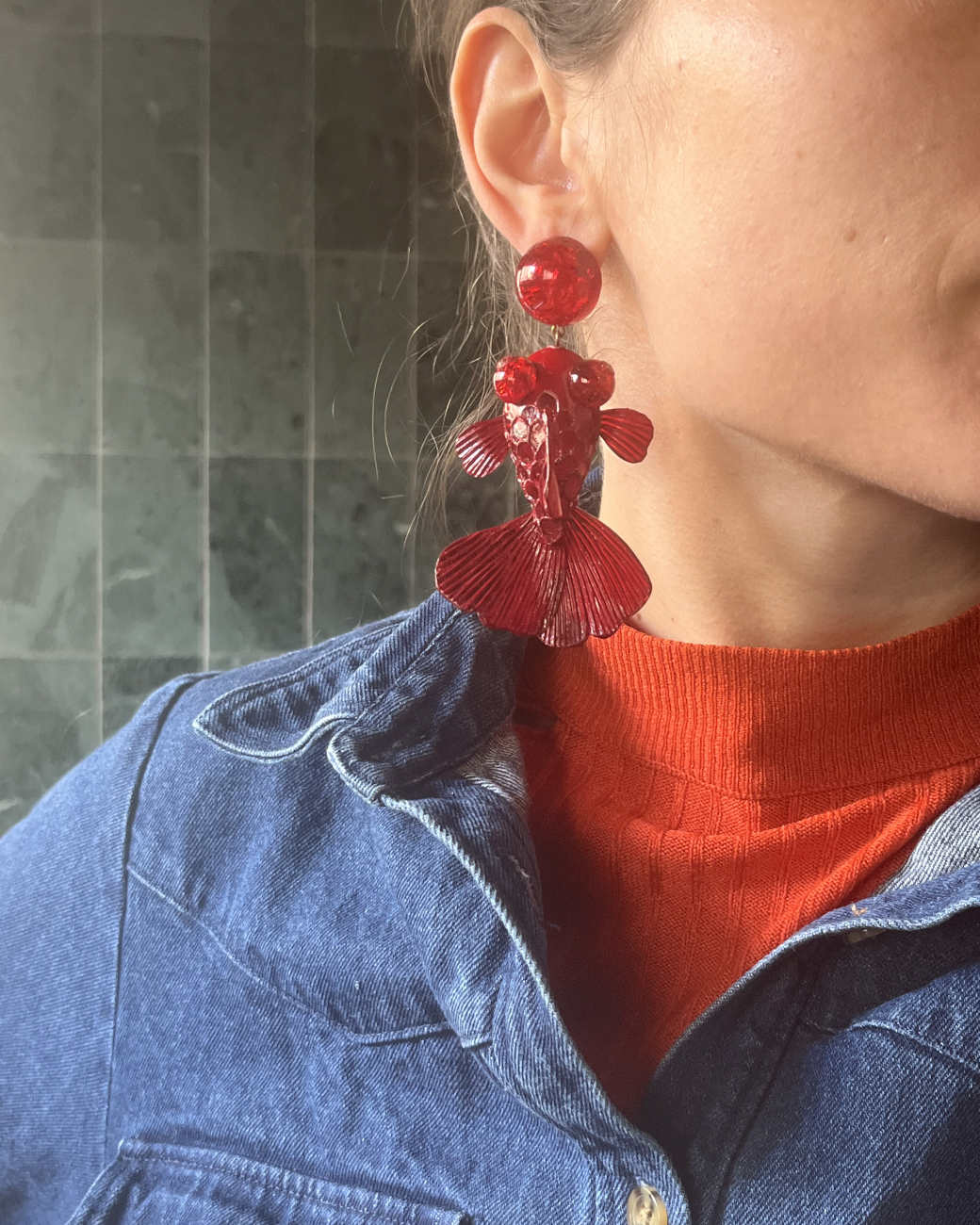 all-groups boucles d'oreilles koi poisson rouge