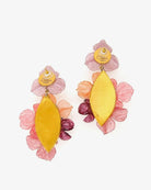 all-groups boucle d'oreille fleur pendante colorée, véritable pièce unique vue de dos