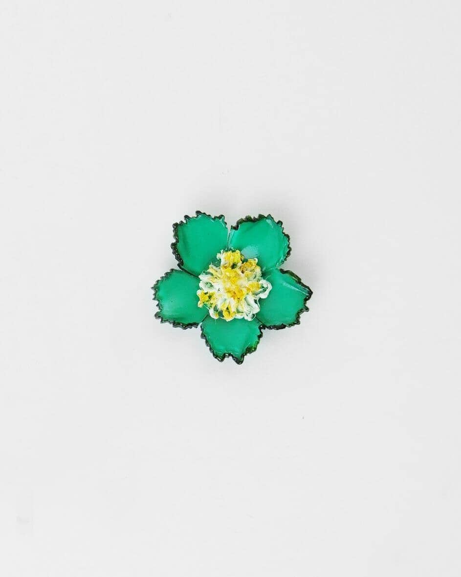 broches originales fleuries vertes